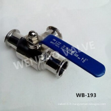 200wog SUS304 Type de tee-shirt Valve de bille sanitaire